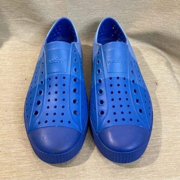 NATIVE Sz 9 Crayola  Jefferson Block Niblet Gradient Blue Slip On Fun Shoes NEW - Picture 2 of 11